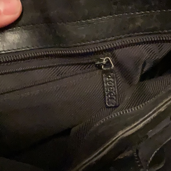 Authentic GUCCI Black GG Nylon Monogram Leather Abbey Medium Tote Bag - Picture 8 of 11